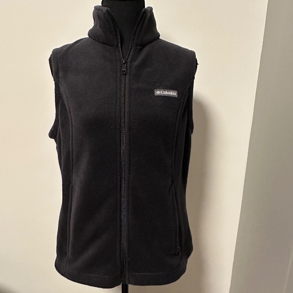 *COLUMBIA* Dk. Gray Fleece Sleeveless Vest Jacket Size Medium - Picture 1 of 7